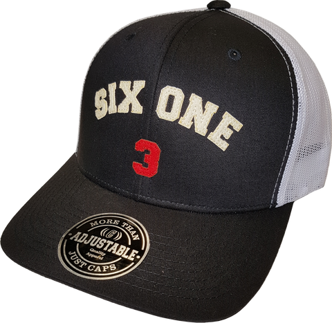 Six One 3 Ottawa Felt Trucker Mesh Back Cap Black White