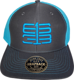 Six One 3 Interlok Mesh Back Trucker Cap Charcoal Shock Blue