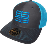 Six One 3 Interlok Mesh Back Trucker Cap Charcoal Shock Blue