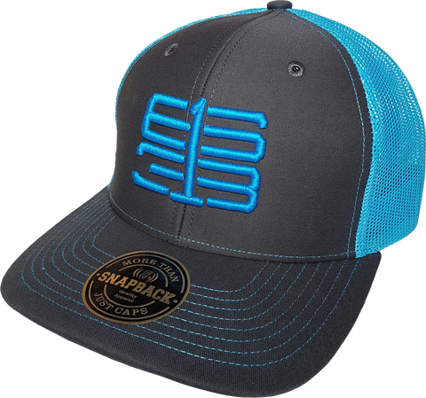 Six One 3 Interlok Mesh Back Trucker Cap Charcoal Shock Blue