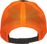 Six One 3 Interlok Mesh Back Trucker Cap Charcoal Shock Orange