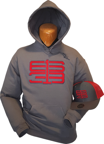 Six One 3 Interlok Hoodie Charcoal Red