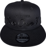 Six One 3 SS Script NE Snapback Cap Blackout