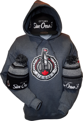 Six One 3 The Hill Hoodie Heathered Black