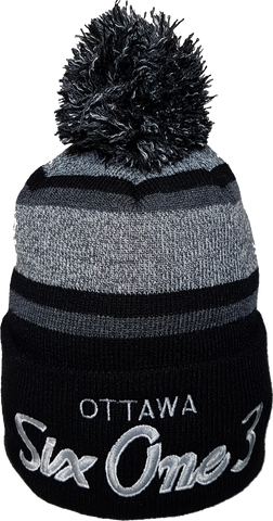 Six One 3 The Hill Pom Toque Heather Black