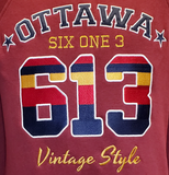 Six One 3 Vintage Style Ottawa Crew Neck Cardinal Heather