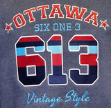 Six One 3 Vintage Style Ottawa Crew Neck Navy Heather