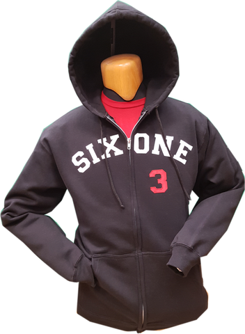 Six One 3 Zip Hoodie Black