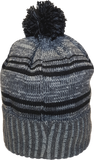 Micro Fleece Lined Pom Toque Charcoal Navy
