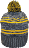 Micro Fleece Lined Pom Toque Charcoal Gold