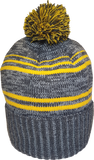 Micro Fleece Lined Pom Toque Charcoal Gold