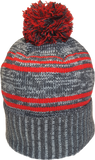 Micro Fleece Lined Pom Toque Charcoal Red