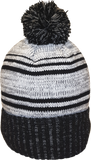 Micro Fleece Lined Pom Toque Grey Black
