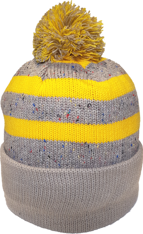 Jersey Fleck Knit Pom Toque Oatmeal Gold