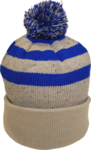 Jersey Fleck Knit Pom Toque Oatmeal Royal