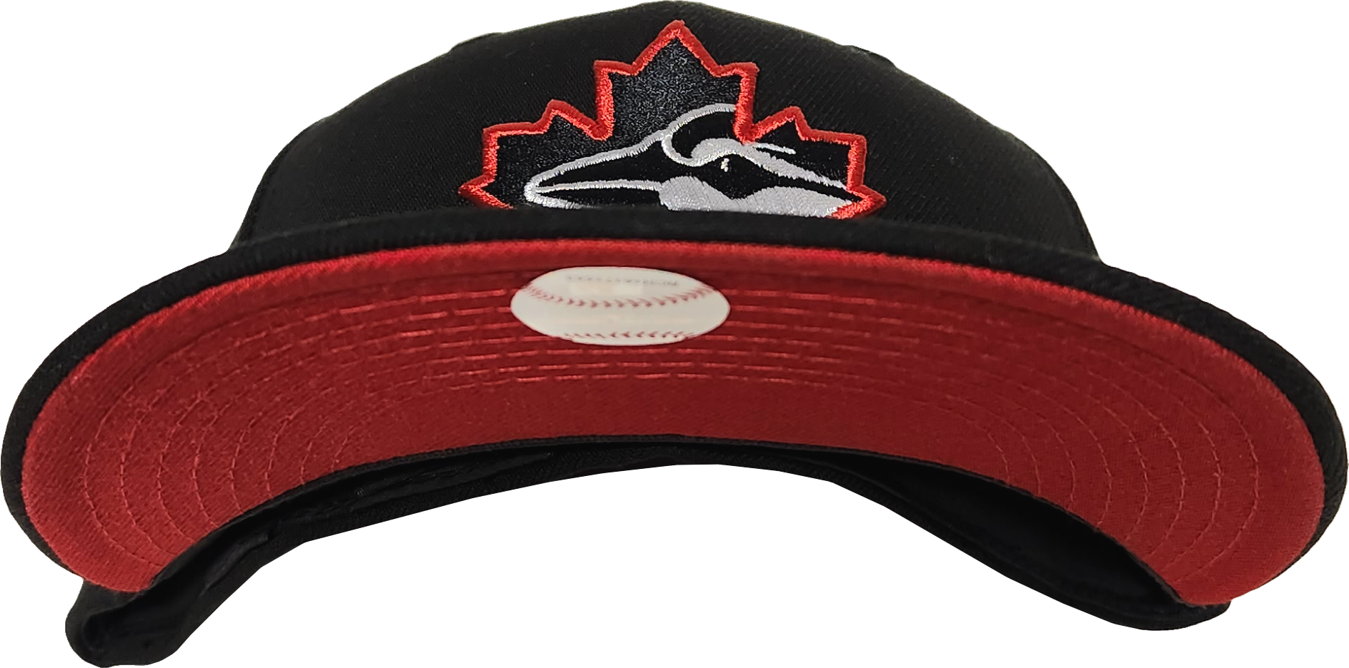 Black blue jays hat with red maple leaf sales