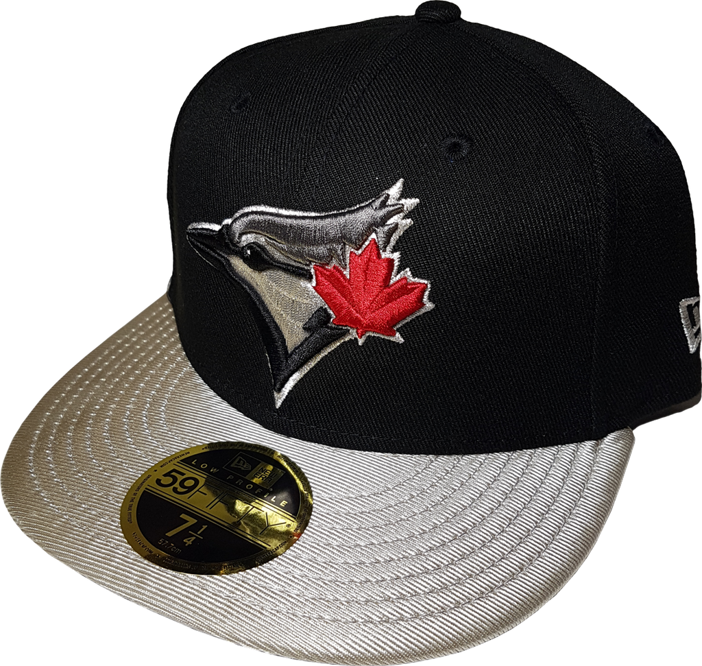 Toronto Blue Jays Black Red Leaf Logo 59fifty Fitted Hat - Pro League  Sports Collectibles Inc. 