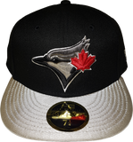 Toronto Blue Jays Fitted Custom Exclusive Low Profile Black and Metallic Silver
