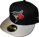 Toronto Blue Jays Fitted Custom Exclusive Low Profile Black and Metallic Silver