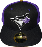 Toronto Blue Jays Fitted Custom Exclusive Low Profile Black, Purple and Metallic Gold