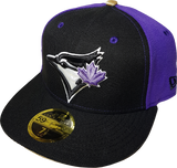 Toronto Blue Jays Fitted Custom Exclusive Low Profile Black, Purple and Metallic Gold