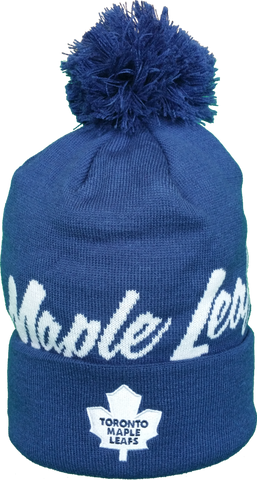 Toronto Maple Leafs Mitchell & Ness Graffiti Script NHL Pom Toque
