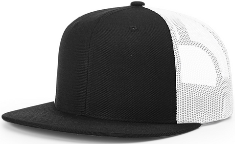 Richardson Wool Blend High Crown Mesh Back Black White